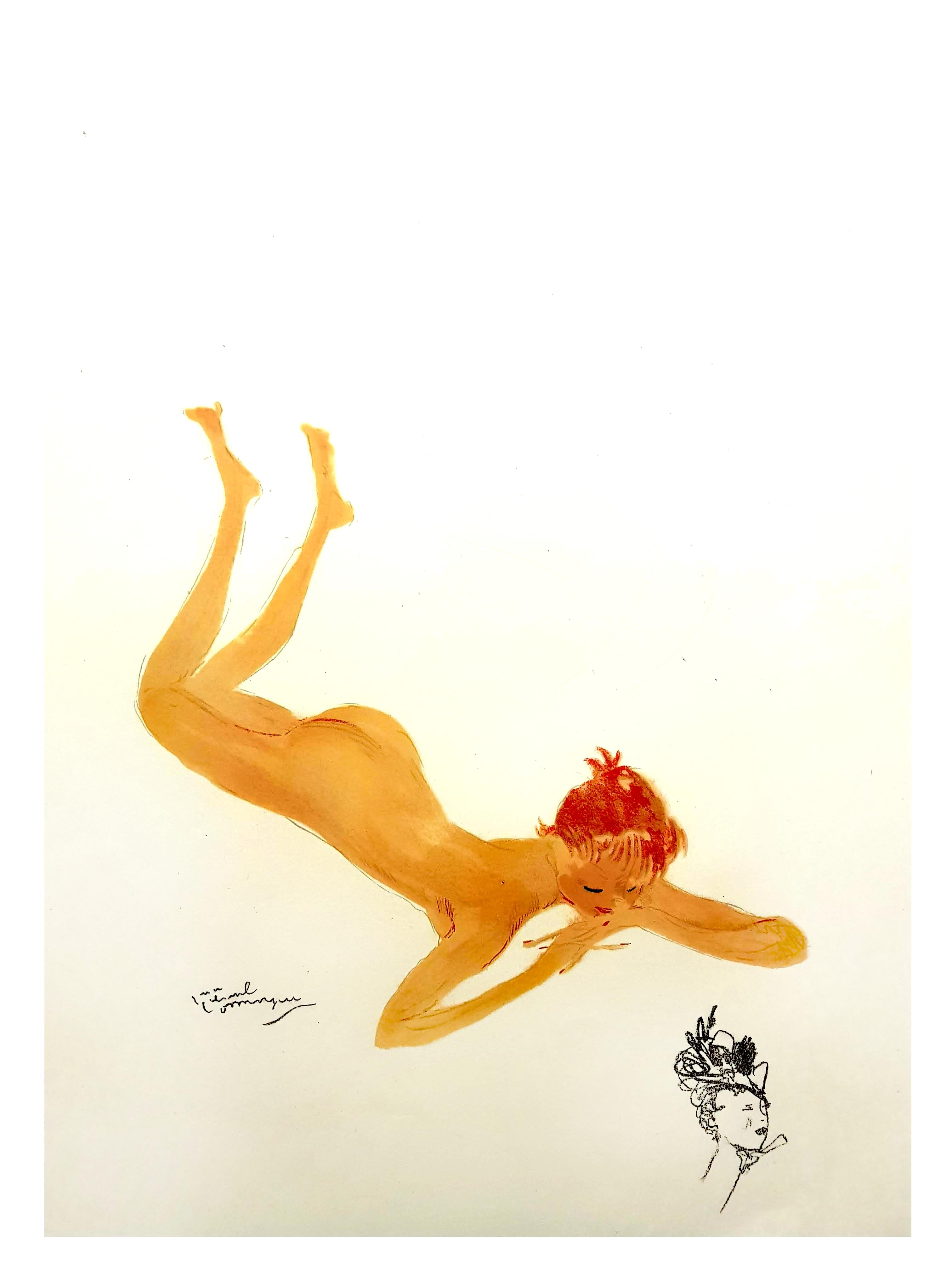 Domergue - Française - Original Signed Lithograph - Impressionist Print by Jean-Gabriel Domergue