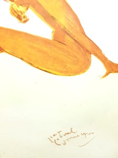 Domergue - Élégance des cheveux rouges - Lithographie originale signée