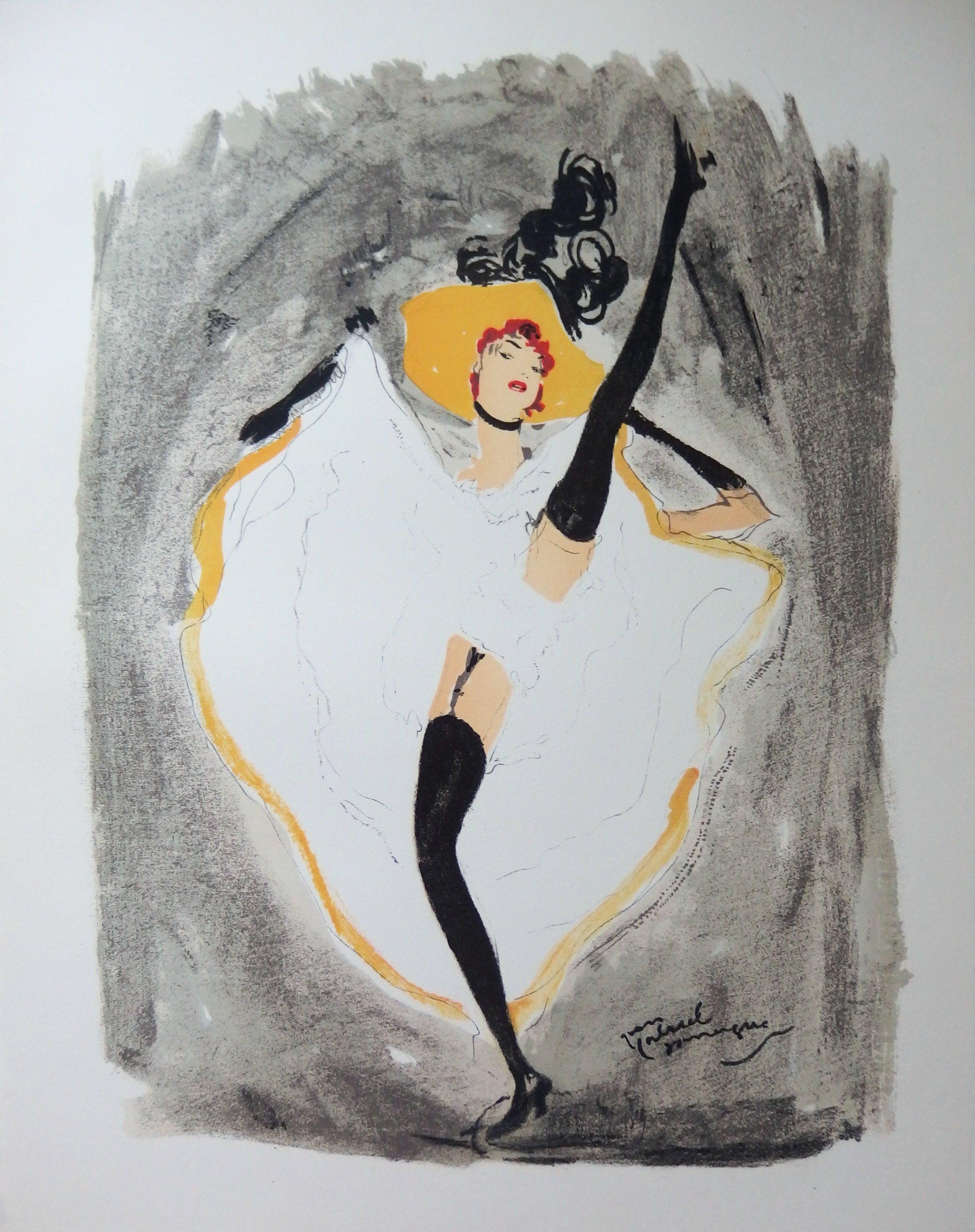 Jean-Gabriel Domergue Figurative Print - Moulin Rouge : the French Cancan - Original lithograph - 1956