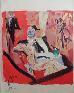 París : Ir al Café de Maxim - Litografía original - Mourlot, 1956