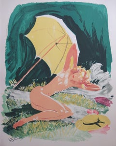 Summer : The Sunbath - Original lithograph - 1956
