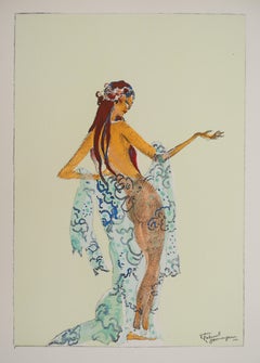 Tahiti, Nude in a Sarong - Original signed Lithograph