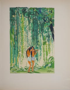 Tahiti, Zwei Freunde – Signierte Original-Lithografie
