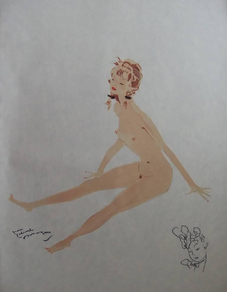 The Fall : Nude Woman on the Floor - Original lithograph - Mourlot, 1956