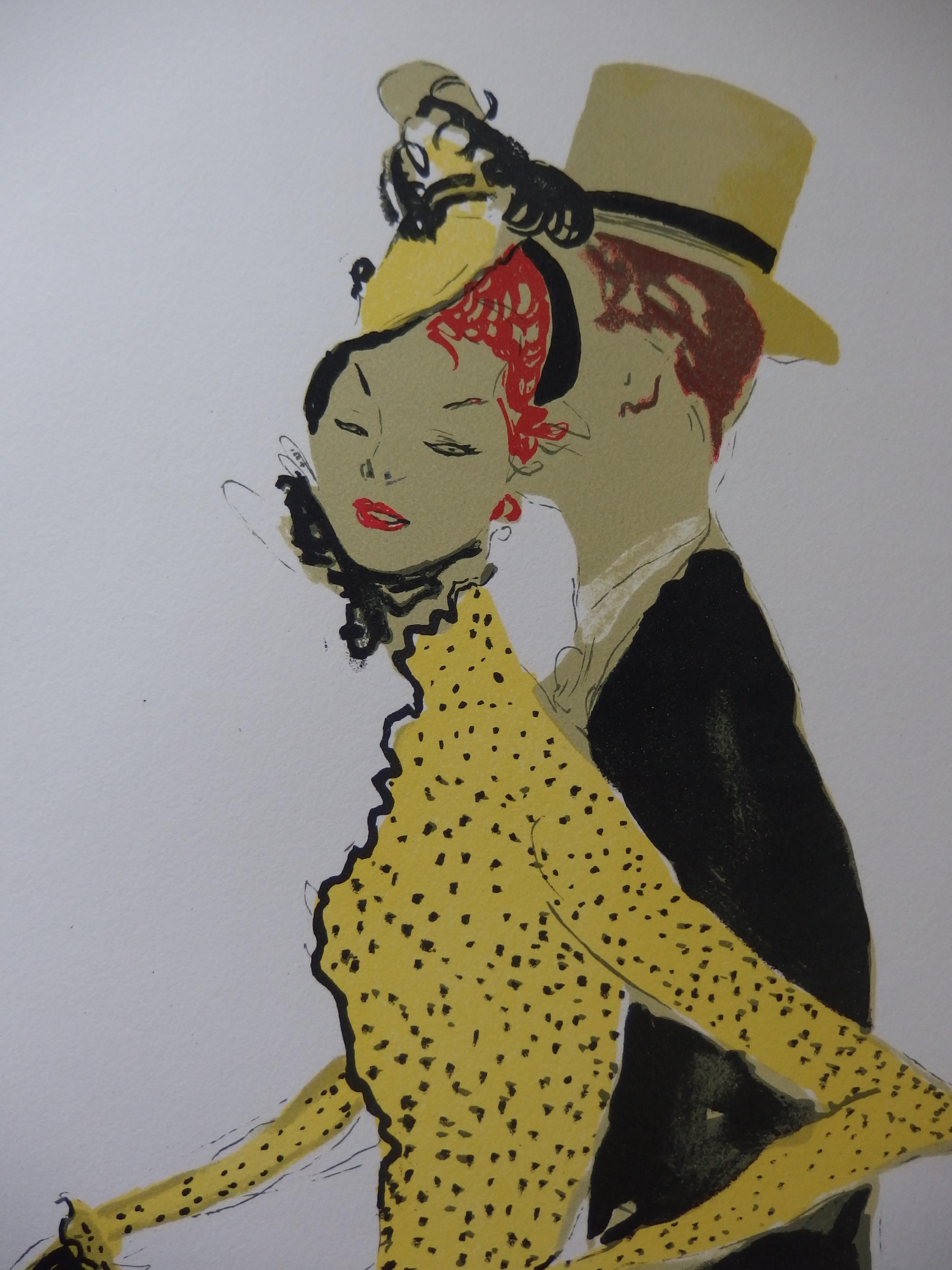 The Parisians : Elegant Couple - Original lithograph - 1956 - Print by Jean-Gabriel Domergue