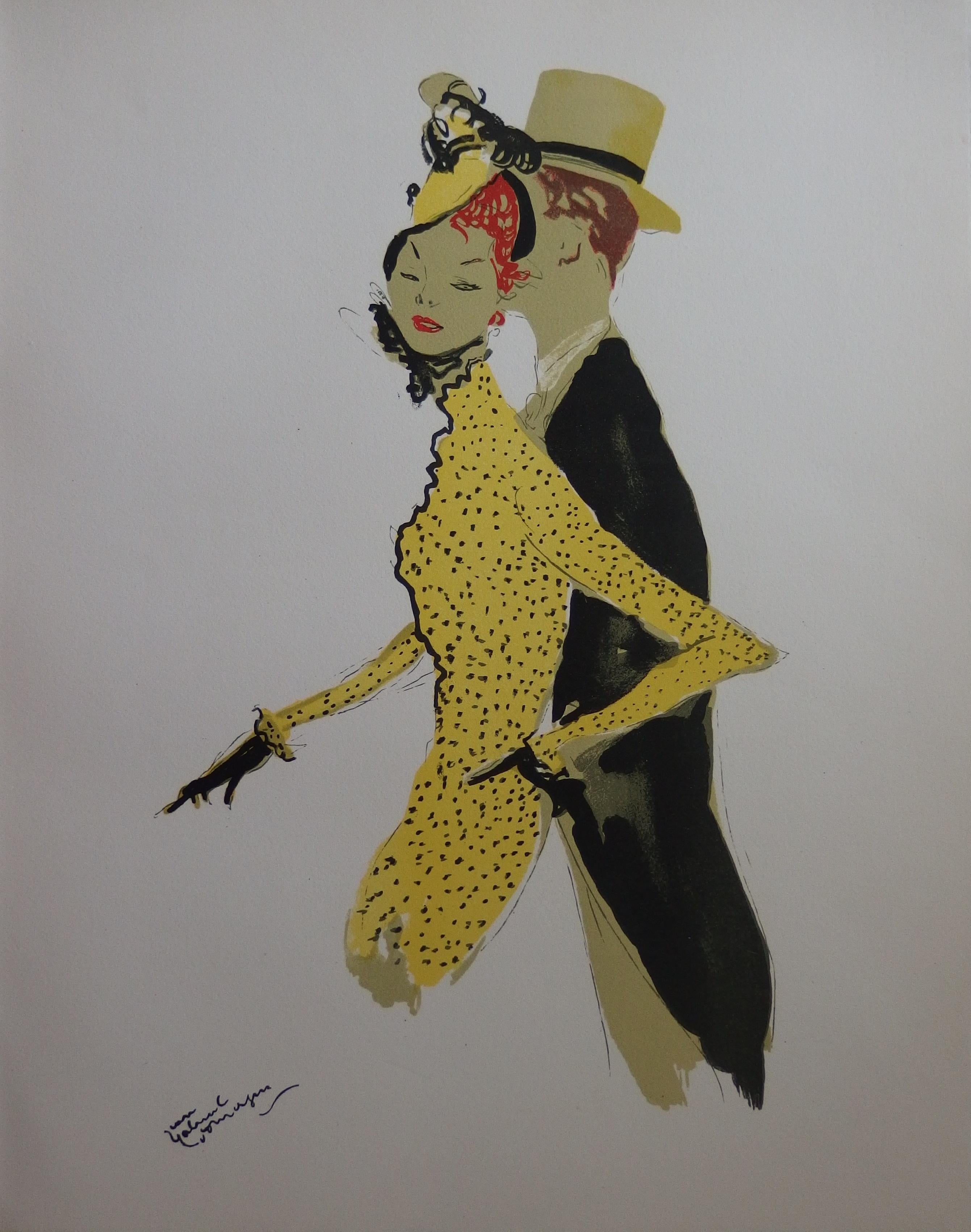 The Parisians : Elegant Couple - Original lithograph - 1956