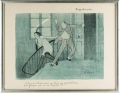 Zeppelinade, litografia caricaturale firmata e numerata di Jean-Gabriel Domergue