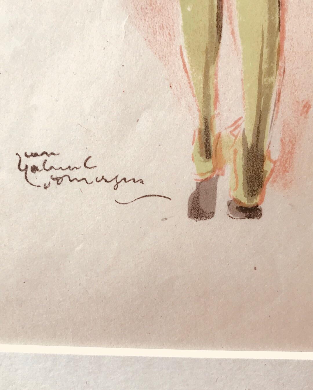 Jean-Gabriel Domergue, Nu de Dos, Originallithographie auf Papier im Angebot 1