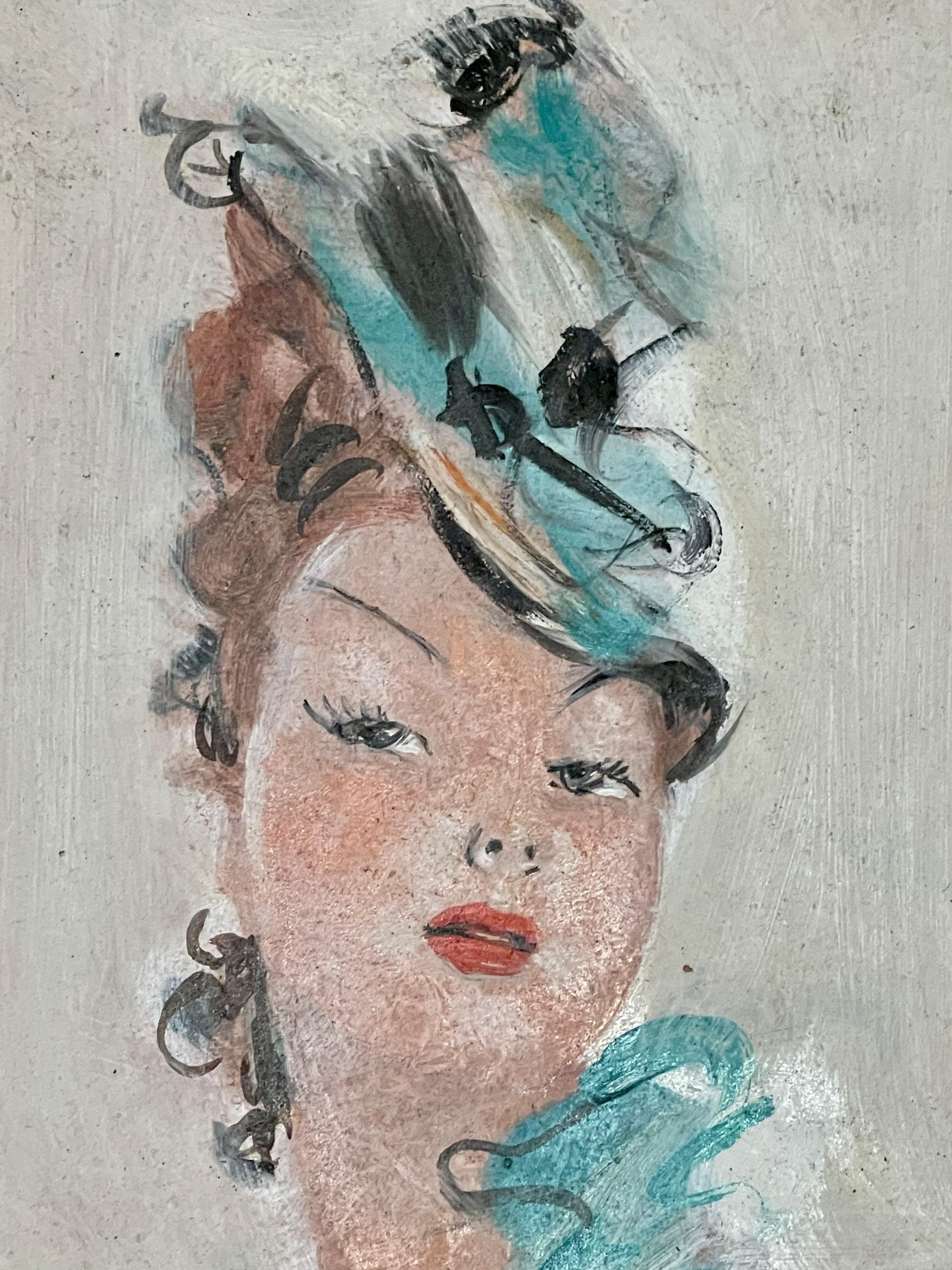 French Jean-Gabriel DOMERGUE - Portrait of an Elegant Woman, her first name 