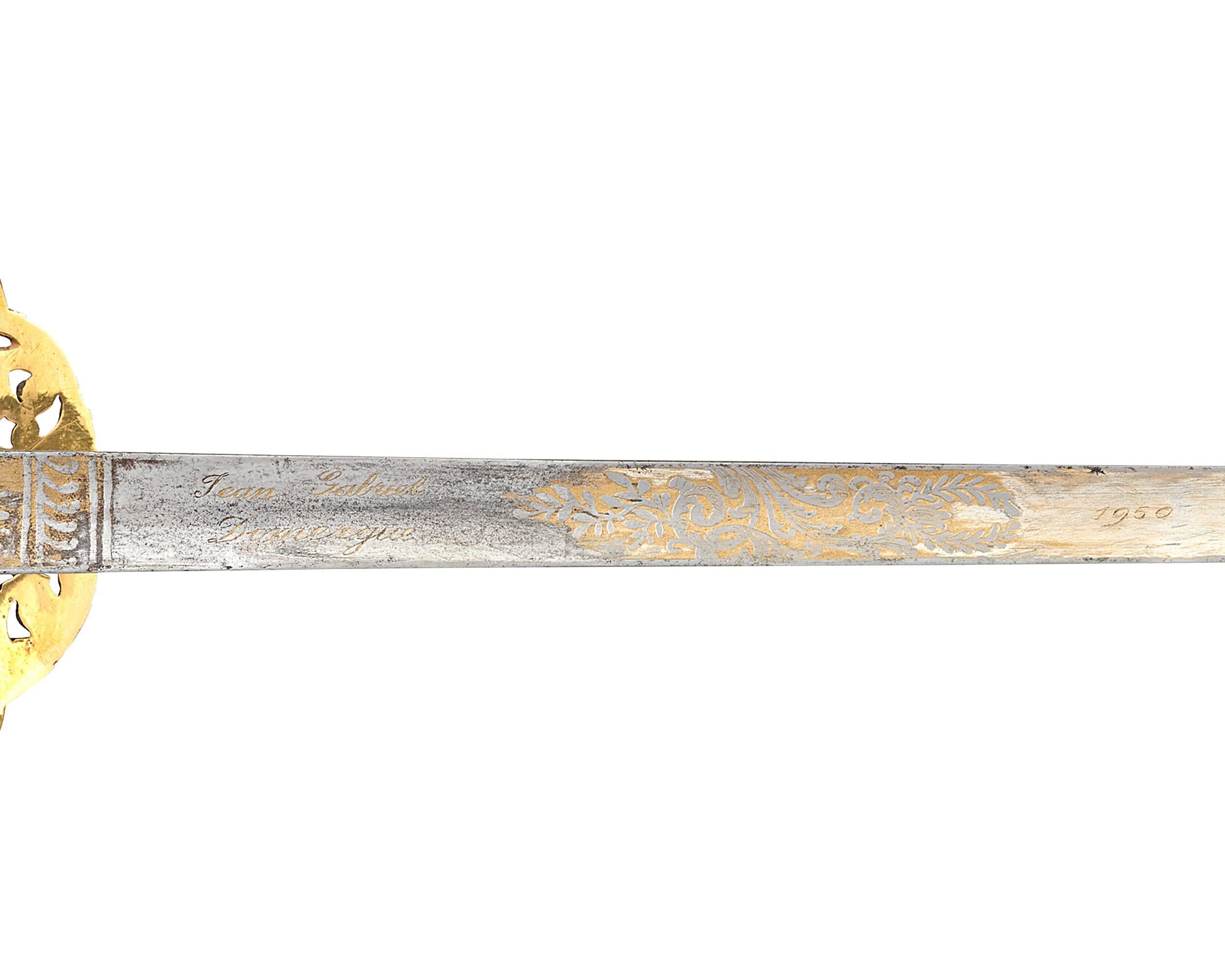 Neoclassical Jean-Gabriel Domergue's French Academician Sword For Sale