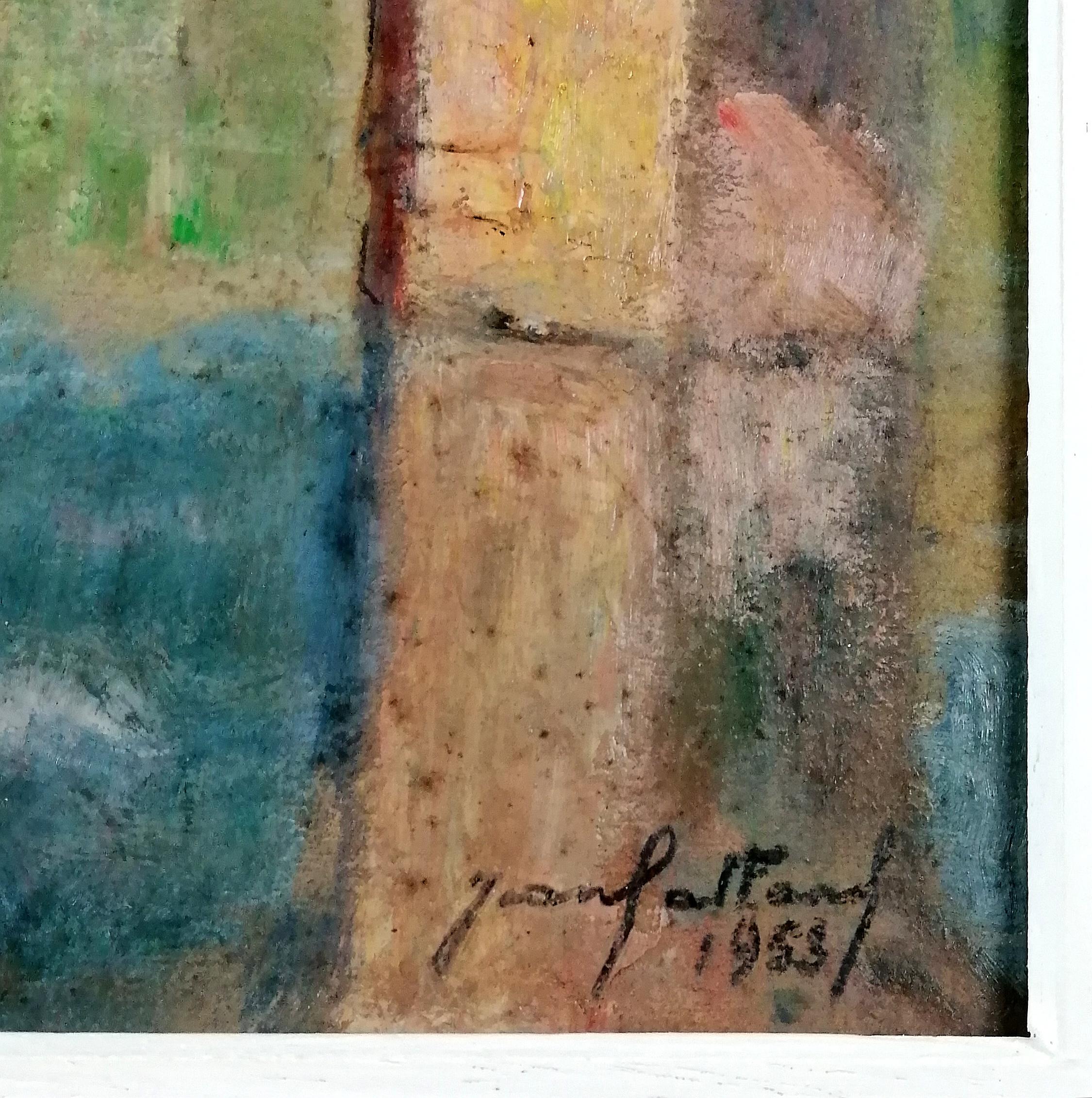 Reflections - South France Mid Century Impressionist Bridge Landscape Painting For Sale 6