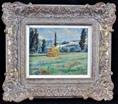 Antique The Haystack - French Impressionist South of France Landscape Oil Painting