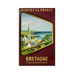1953 original poster by Jean Garcia for the SNCF - Bretagne - France