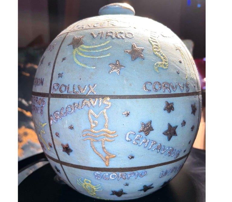 Jean Garillon for Céramiques Elchinger Zodiac Constellation Globe Vase,  France For Sale at 1stDibs