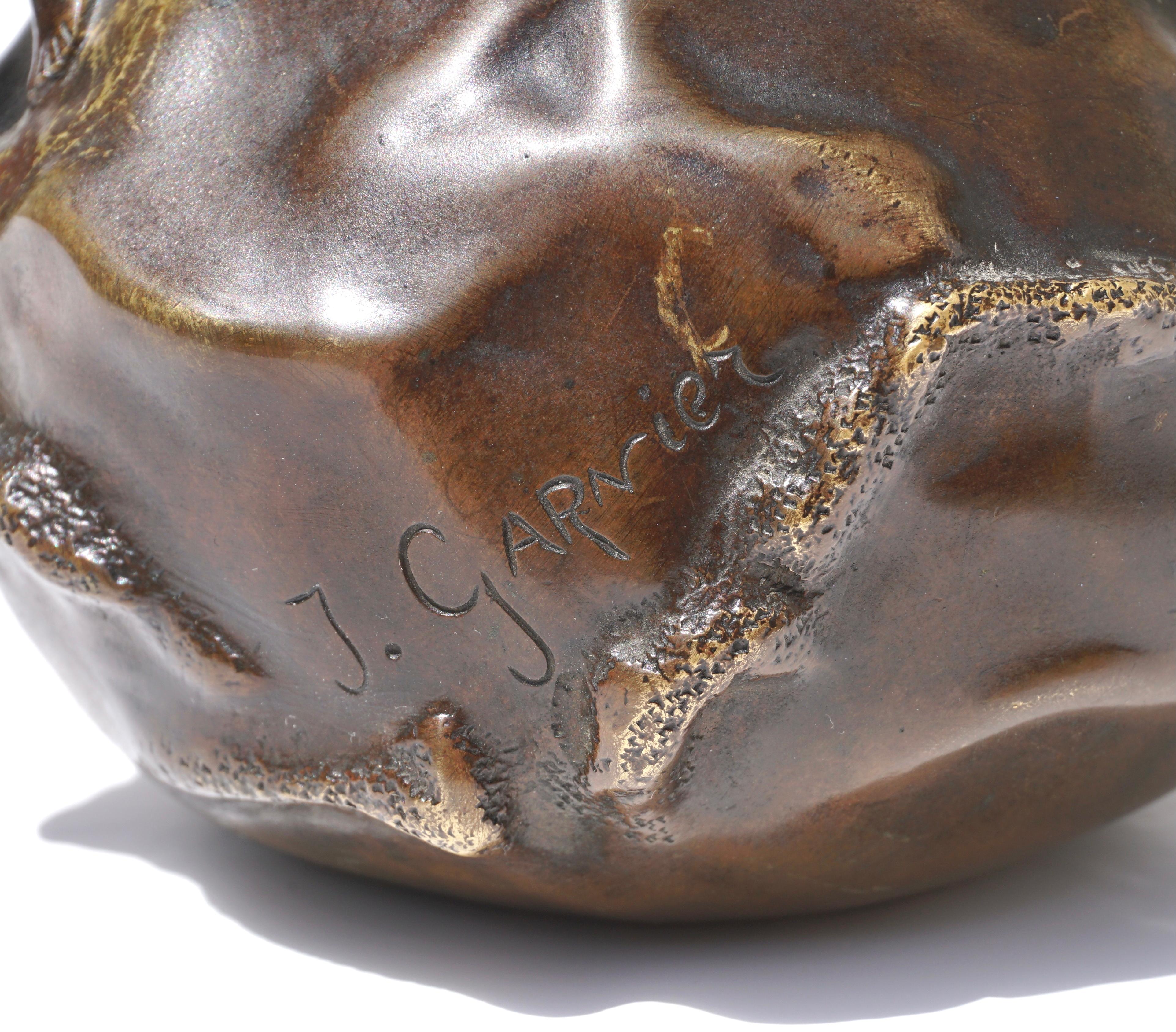 Jean Garnier French Art Nouveau Bronze Nude Jug Sculpture 1