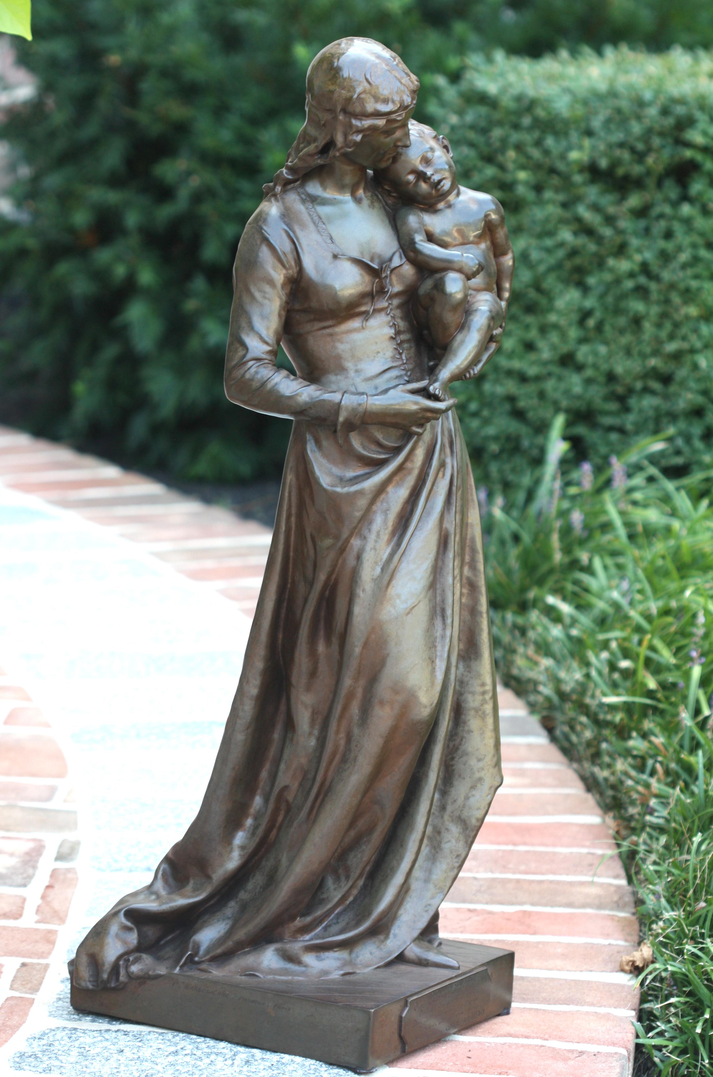 Jean GAUTHERIN (1840-1890) Clotilde de Surville Escultura Bronce en Bueno estado para la venta en West Palm Beach, FL