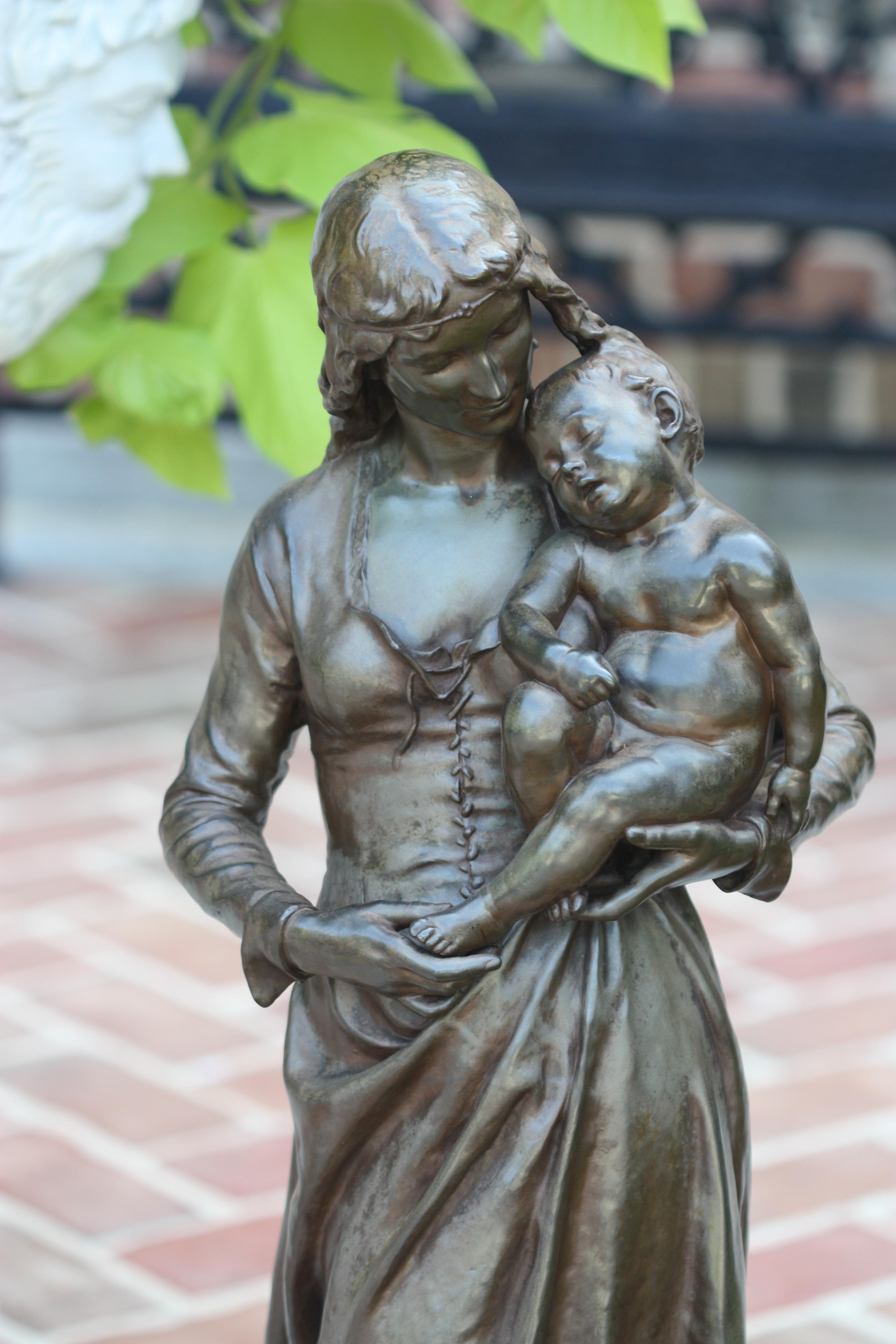 Jean GAUTHERIN (1840-1890) Clotilde de Surville Escultura Bronce siglo XX en venta