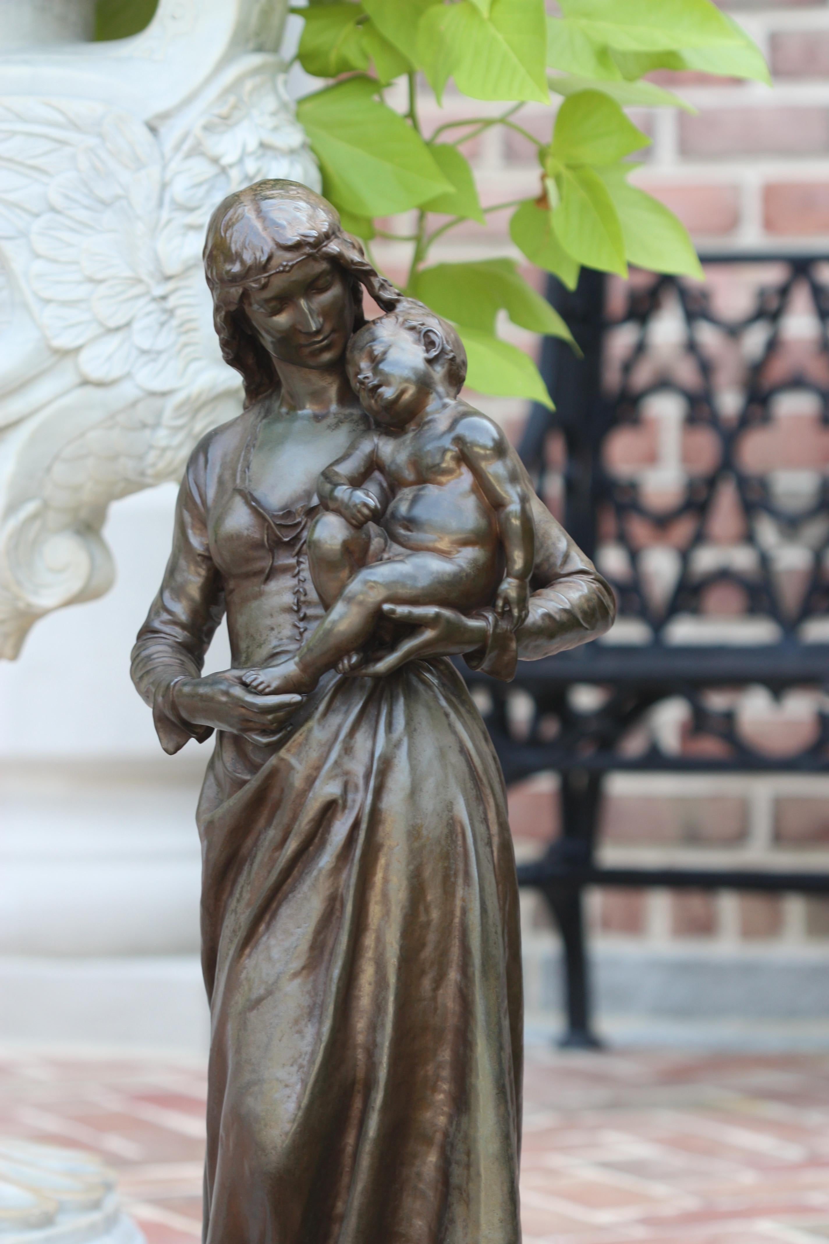Jean GAUTHERIN (1840-1890) Clotilde de Surville Escultura Bronce en venta 3