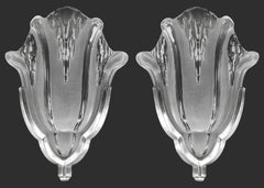 Jean Gauthier Art Deco French Pair of CORNER Wall Sconces 1920