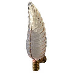 Jean Gauthier EZAN & Henri Petitot Art Deco Frosted Glass Leaf Sconce, 1930's