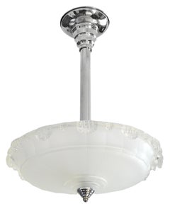 Jean Gauthier, Französisch Art Deco Modernist Fountain Pendant Kronleuchter 1920