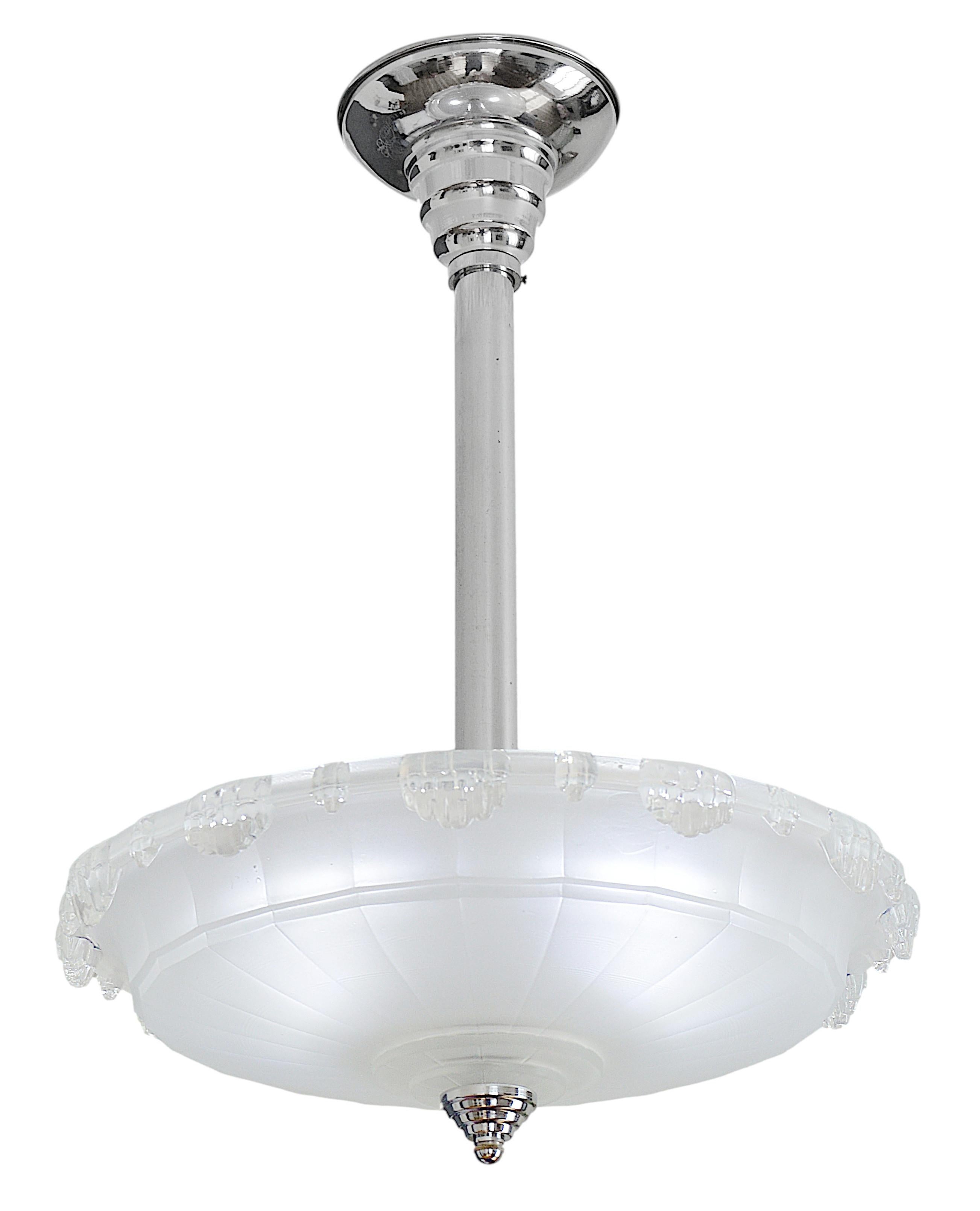 Jean Gauthier, lampadario a sospensione francese Art Deco Modernista 1920 In condizioni buone in vendita a Saint-Amans-des-Cots, FR