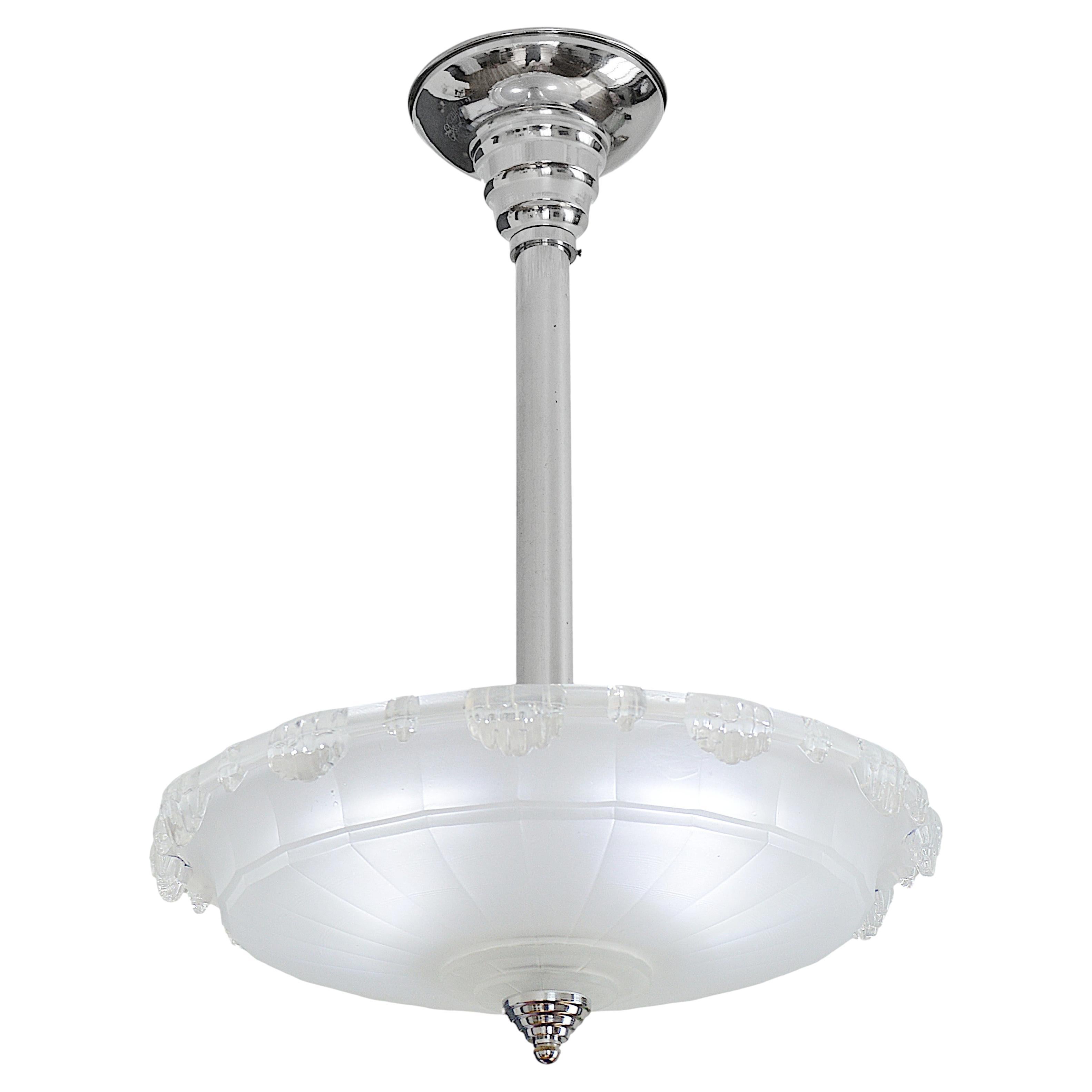 Jean Gauthier, lampadario a sospensione francese Art Deco Modernista 1920