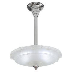 Jean Gauthier, French Art Deco Modernist Fountain Pendant Chandelier, 1920