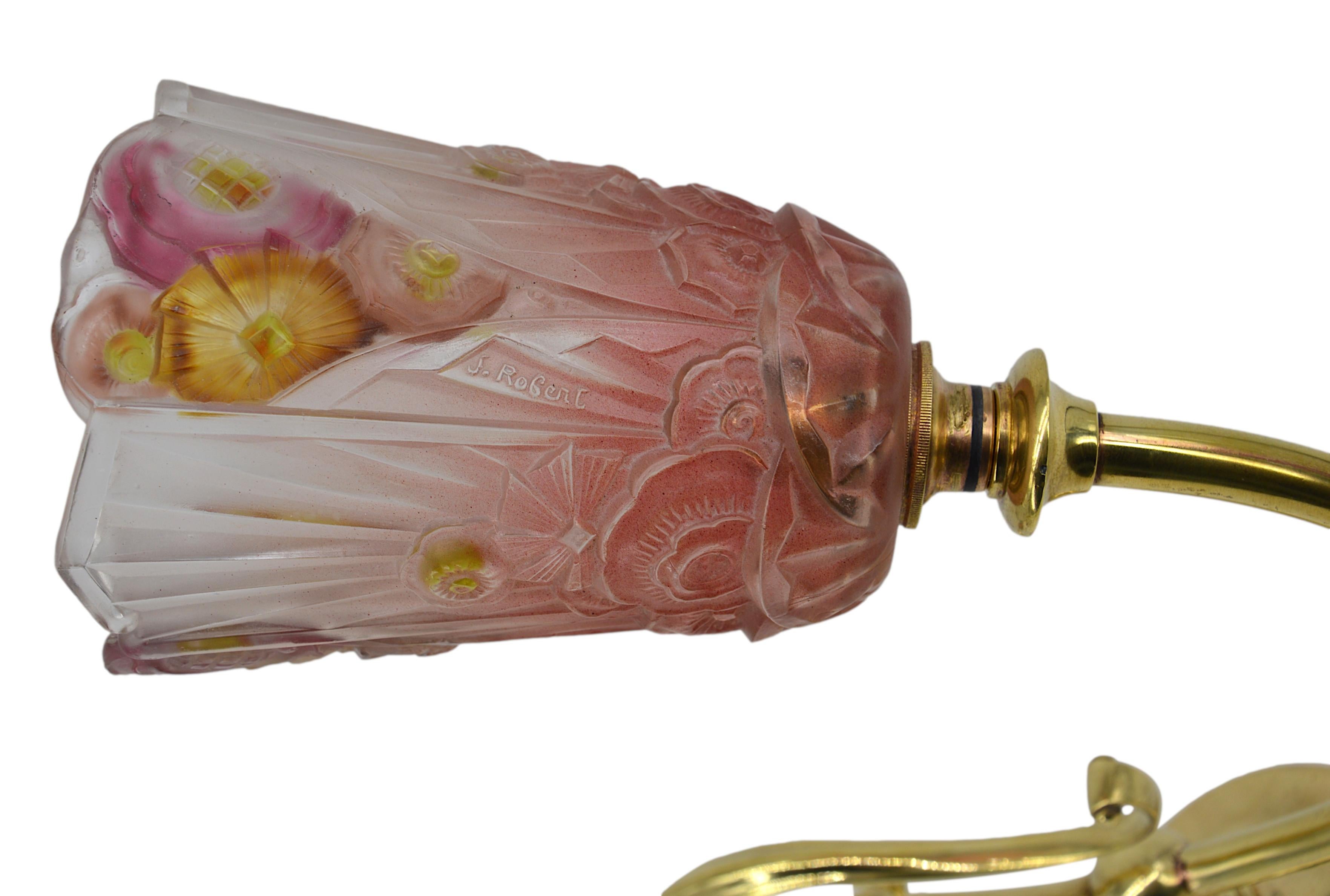 Jean Gauthier Coppia di lampade da parete smaltate in stile Art Déco francese, 1920 in vendita 1