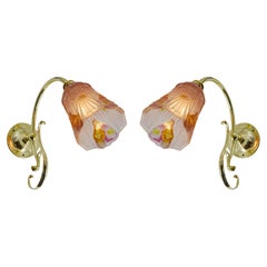 Jean Gauthier French Art Deco Pair of Enameled Wall Sconces, 1920