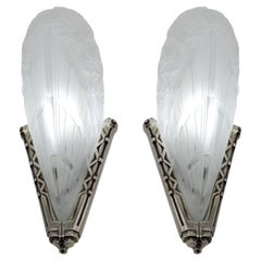 Antique Jean Gauthier French Art Deco Pair of Wall Sconces, 1920s