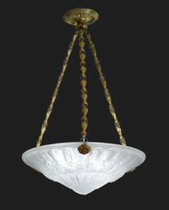 Jean Gauthier French Art Deco Pendant Chandelier, 1920