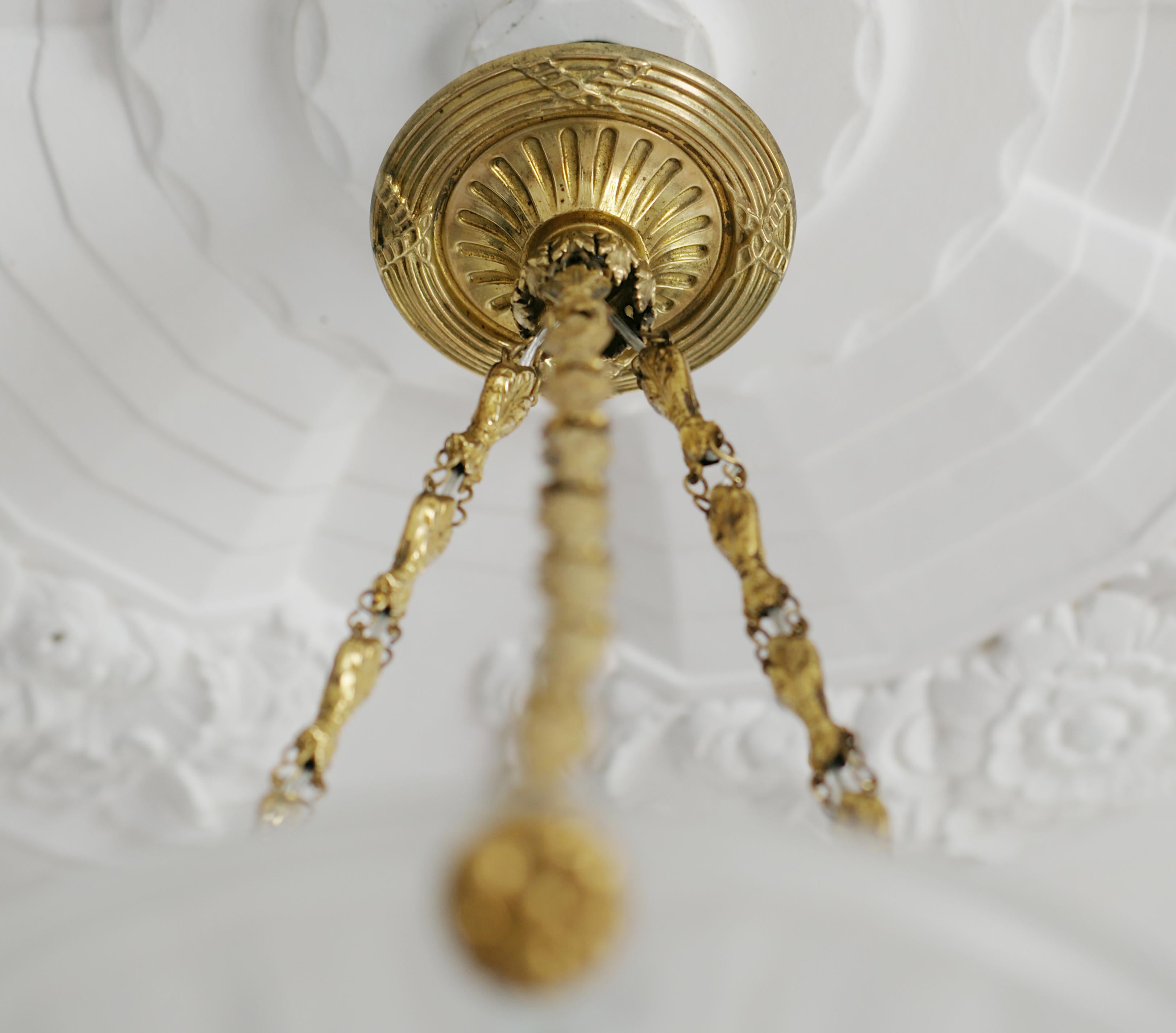 Lustre suspendu Art déco français Jean Gauthier, 1920 en vente 3