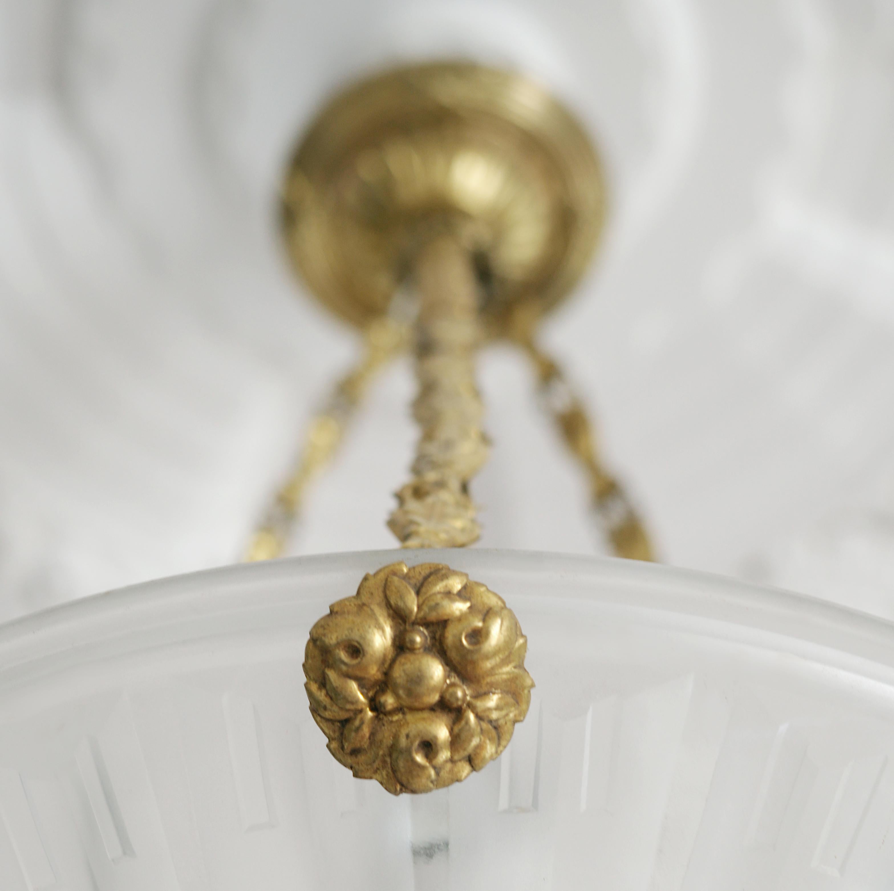 Lustre suspendu Art déco français Jean Gauthier, 1920 en vente 1