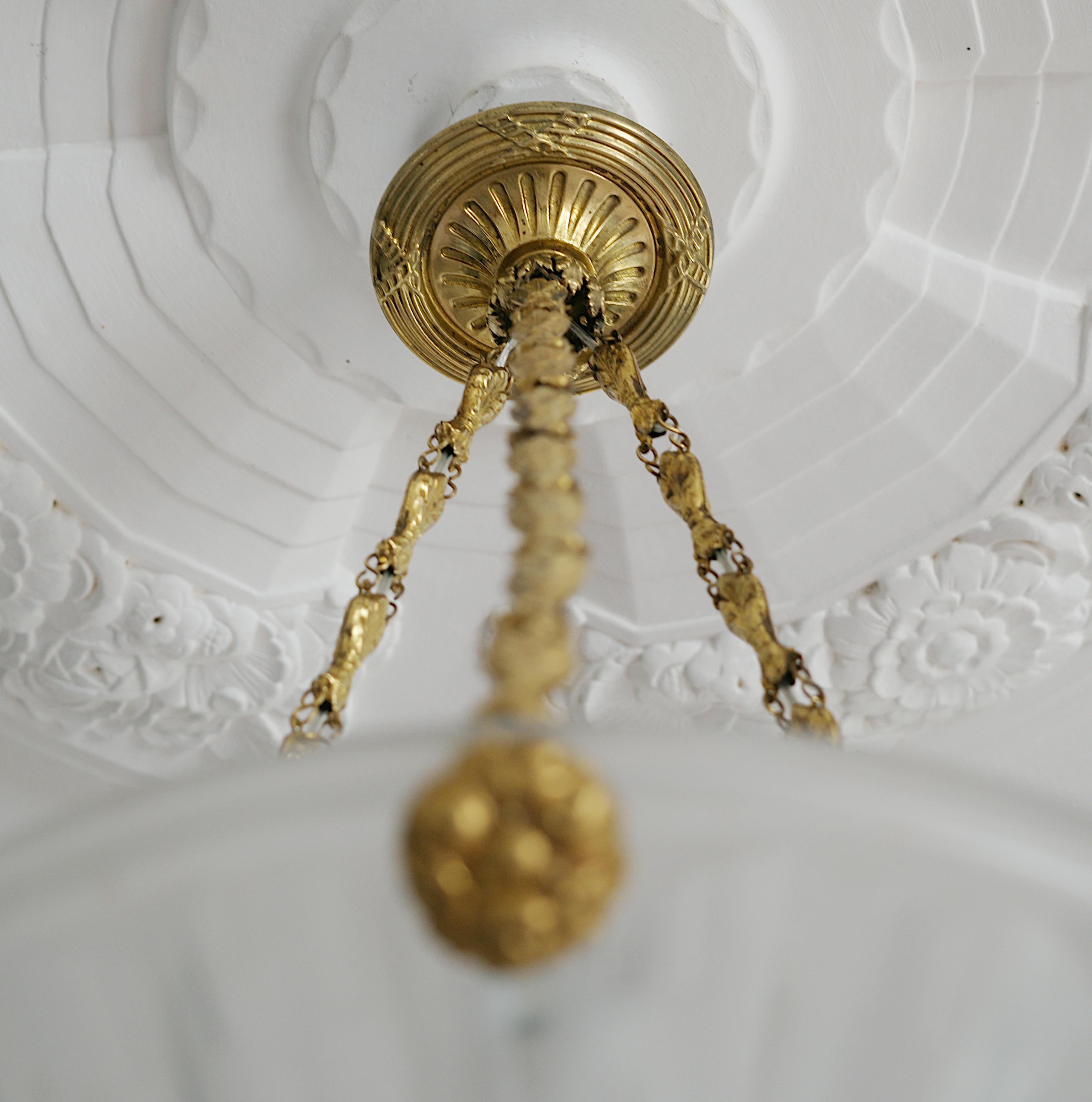 Lustre suspendu Art déco français Jean Gauthier, 1920 en vente 2