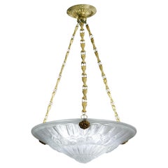 Jean Gauthier French Art Deco Pendant Chandelier, 1920