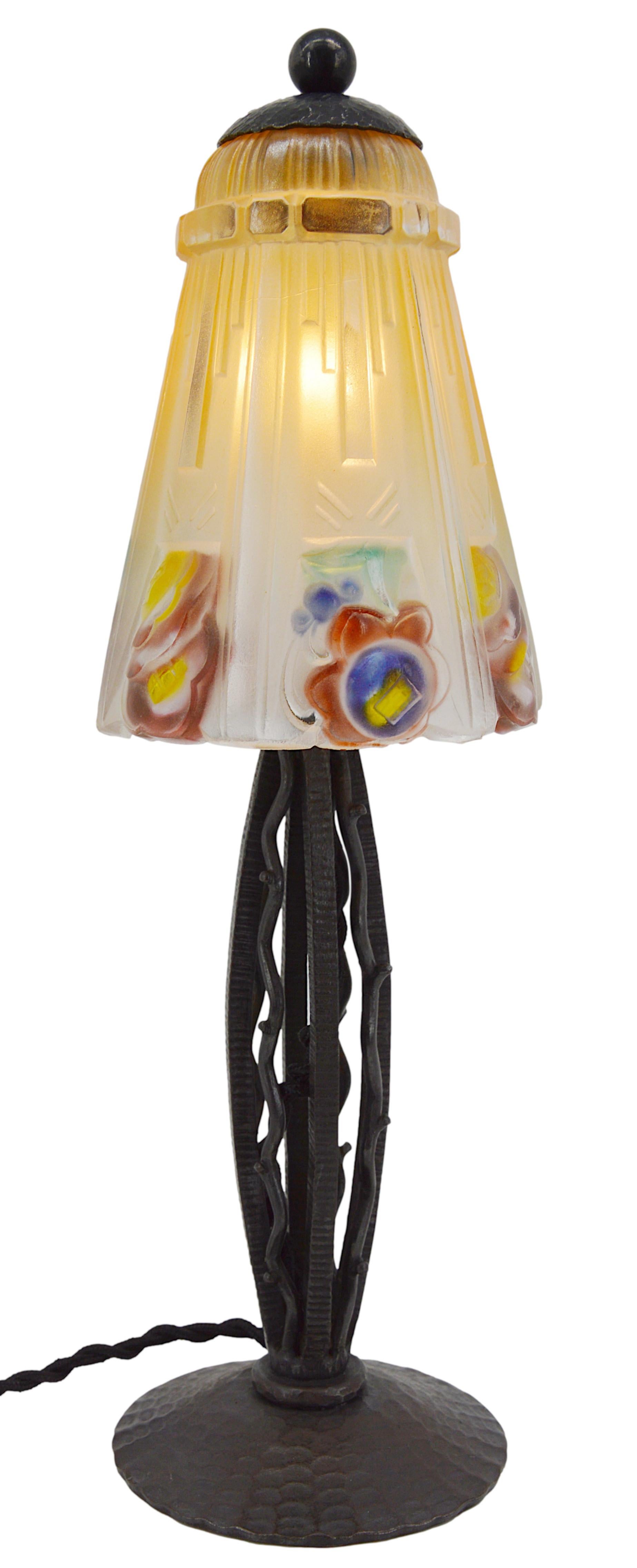 Rare lampe de table Art Déco Jean Gauthier, 1920 en vente 1