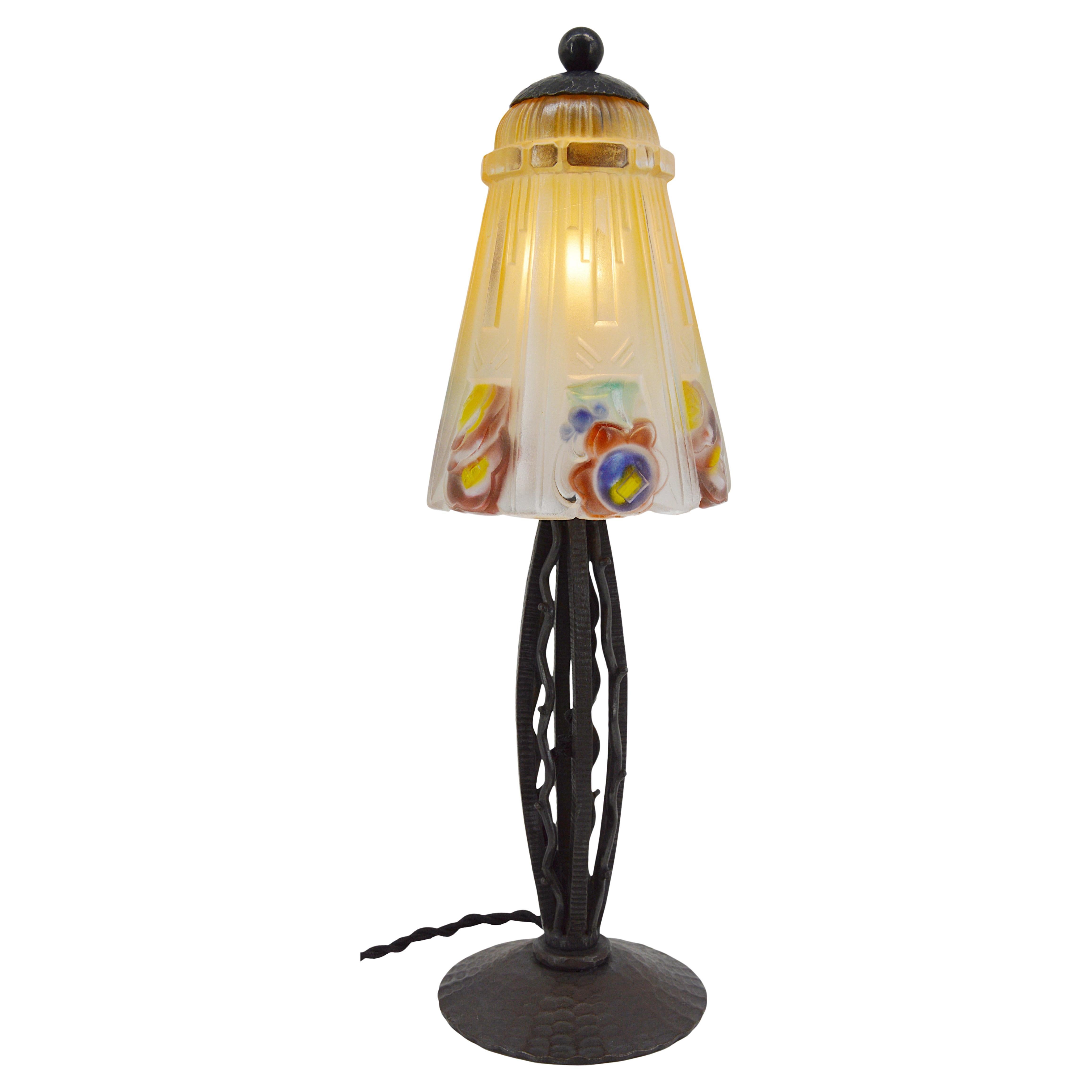 Rare lampe de table Art Déco Jean Gauthier, 1920 en vente