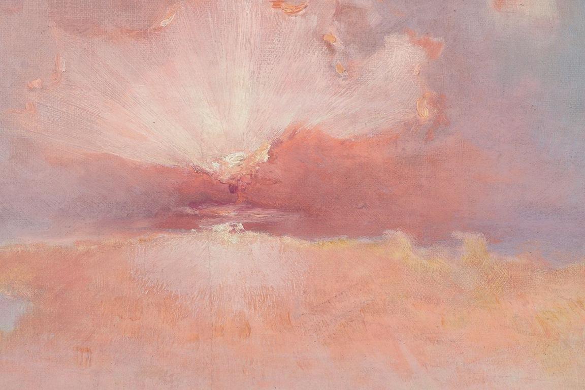 Jean Geoffroy, gelisteter französischer Künstler. Öl auf Leinwand. Strand bei Sonnenuntergang, 1923 (Frühes 20. Jahrhundert) im Angebot