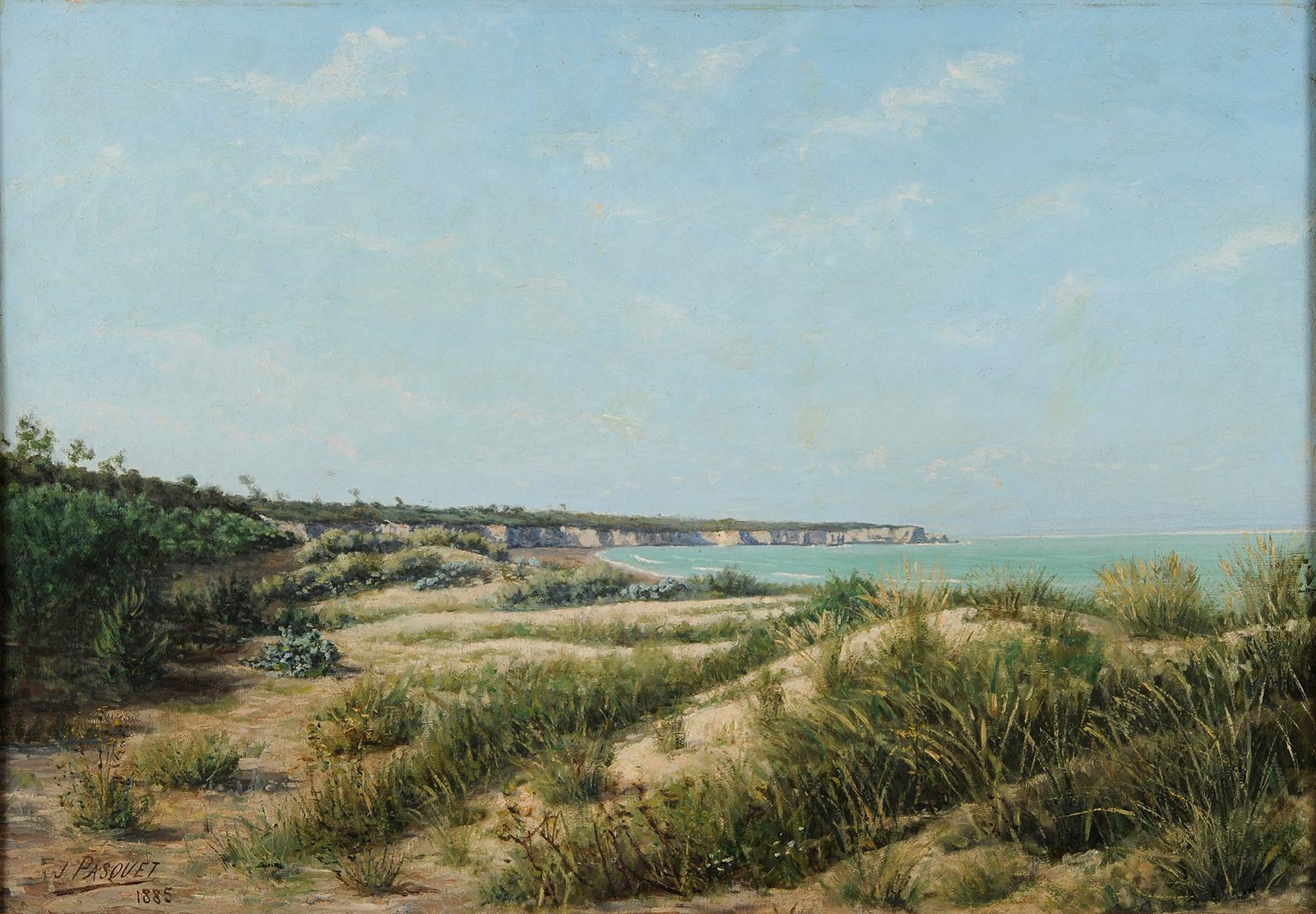 Strandlandschaft an der französischen Atlantikküste – Painting von Jean-Georges Pasquet
