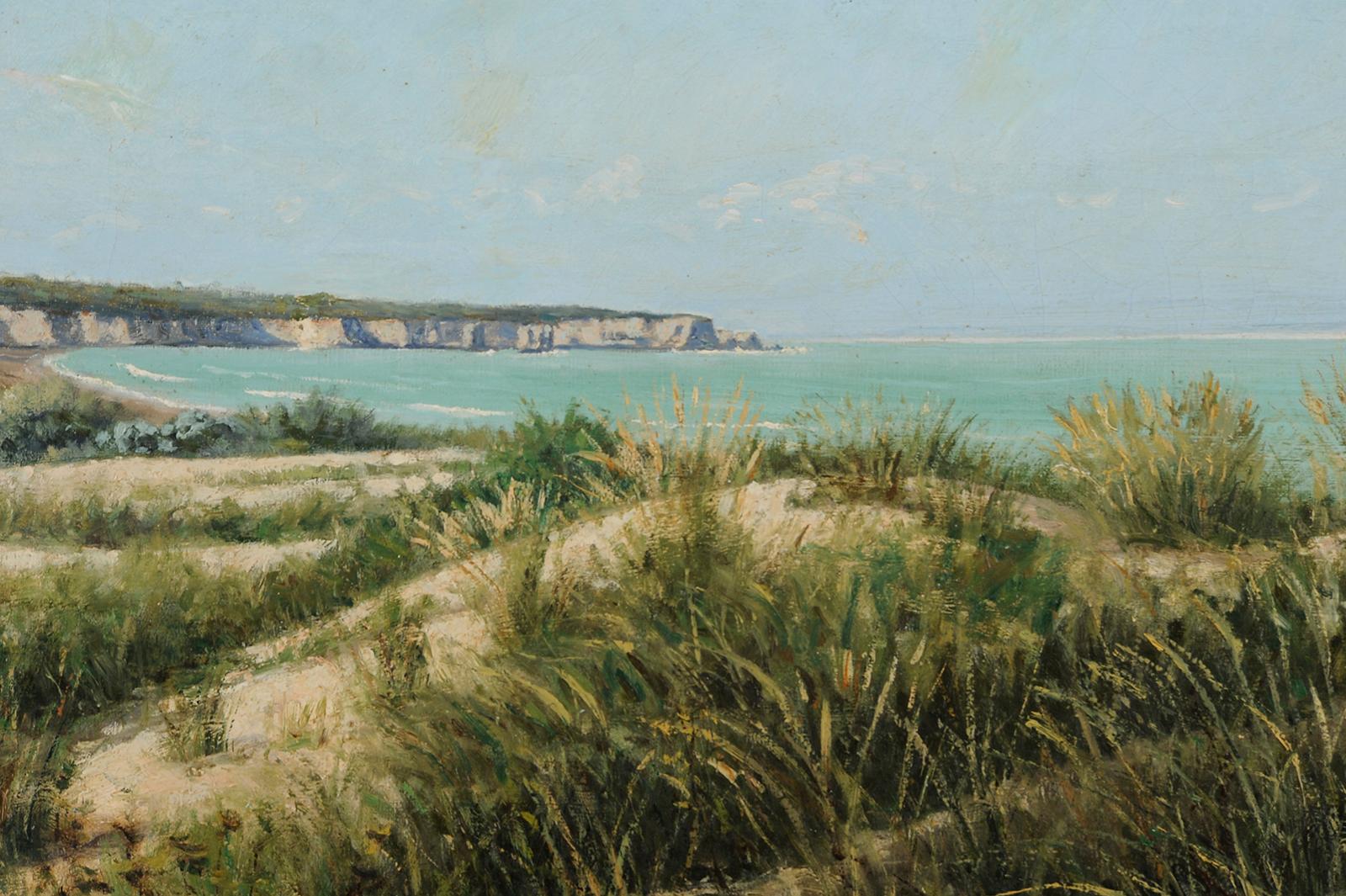 Strandlandschaft an der französischen Atlantikküste (Braun), Landscape Painting, von Jean-Georges Pasquet