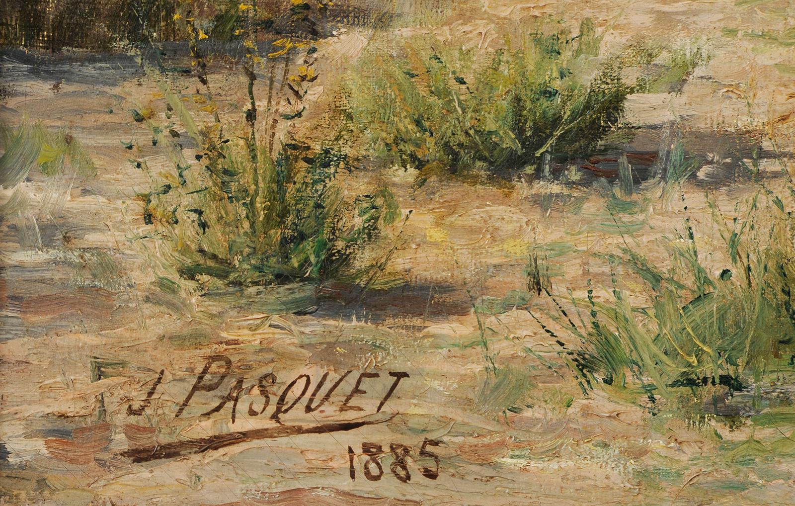 Jean-Georges PASQUET
(Périgueux 1851 - 1936)
Pointe de Suzac bei Saint Georges de Didonne
Öl auf Leinwand
H. 59 cm; B. 85 cm
Signiert und datiert 1885 unten links

Provenienz: Privatsammlung, Périgueux (von Anfang an)

Die Pointe de Suzac bei Saint