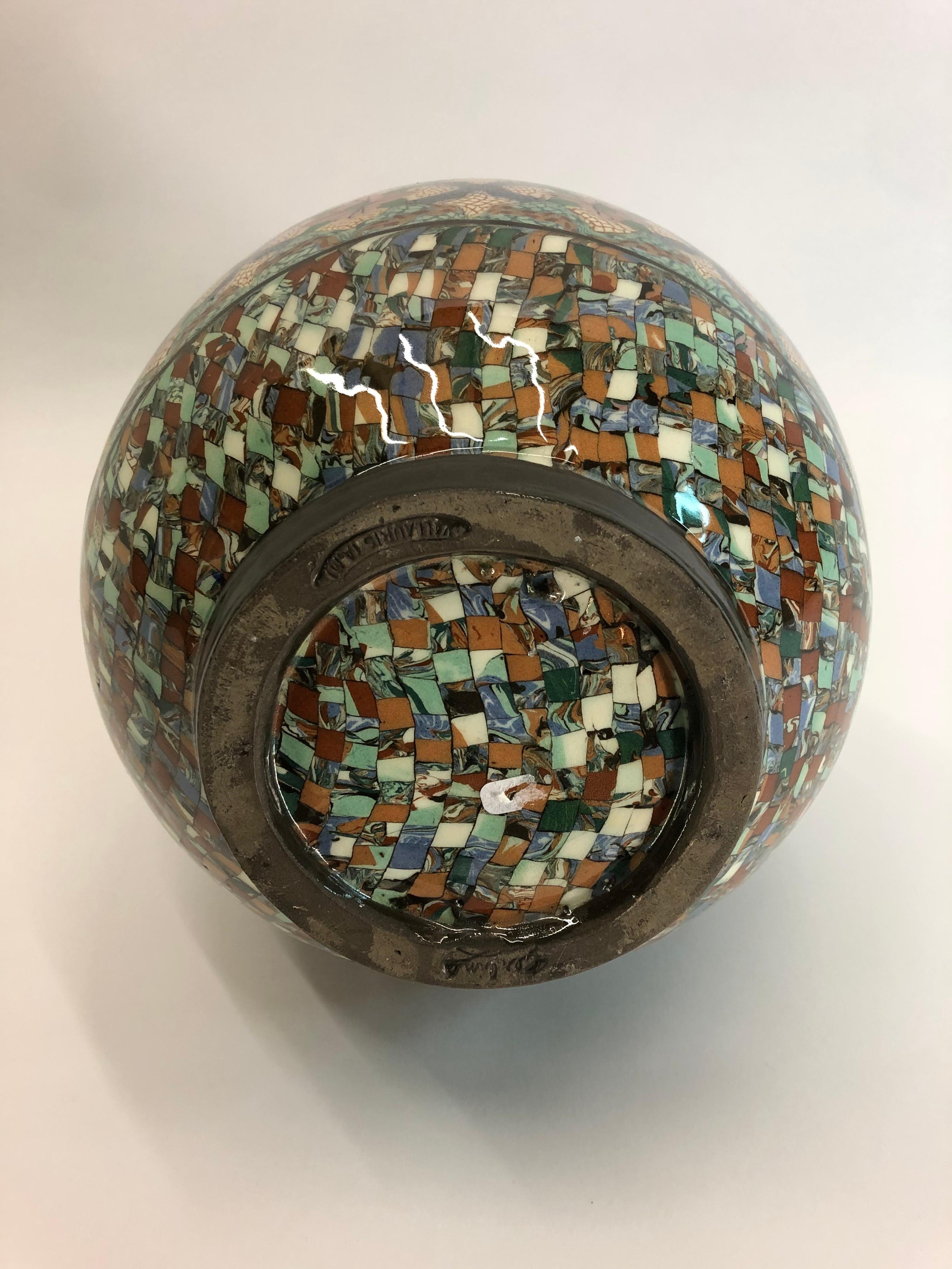 Jean Gerbino Ball Vase Ceramic Mêlée, Vallauris in vendita 4