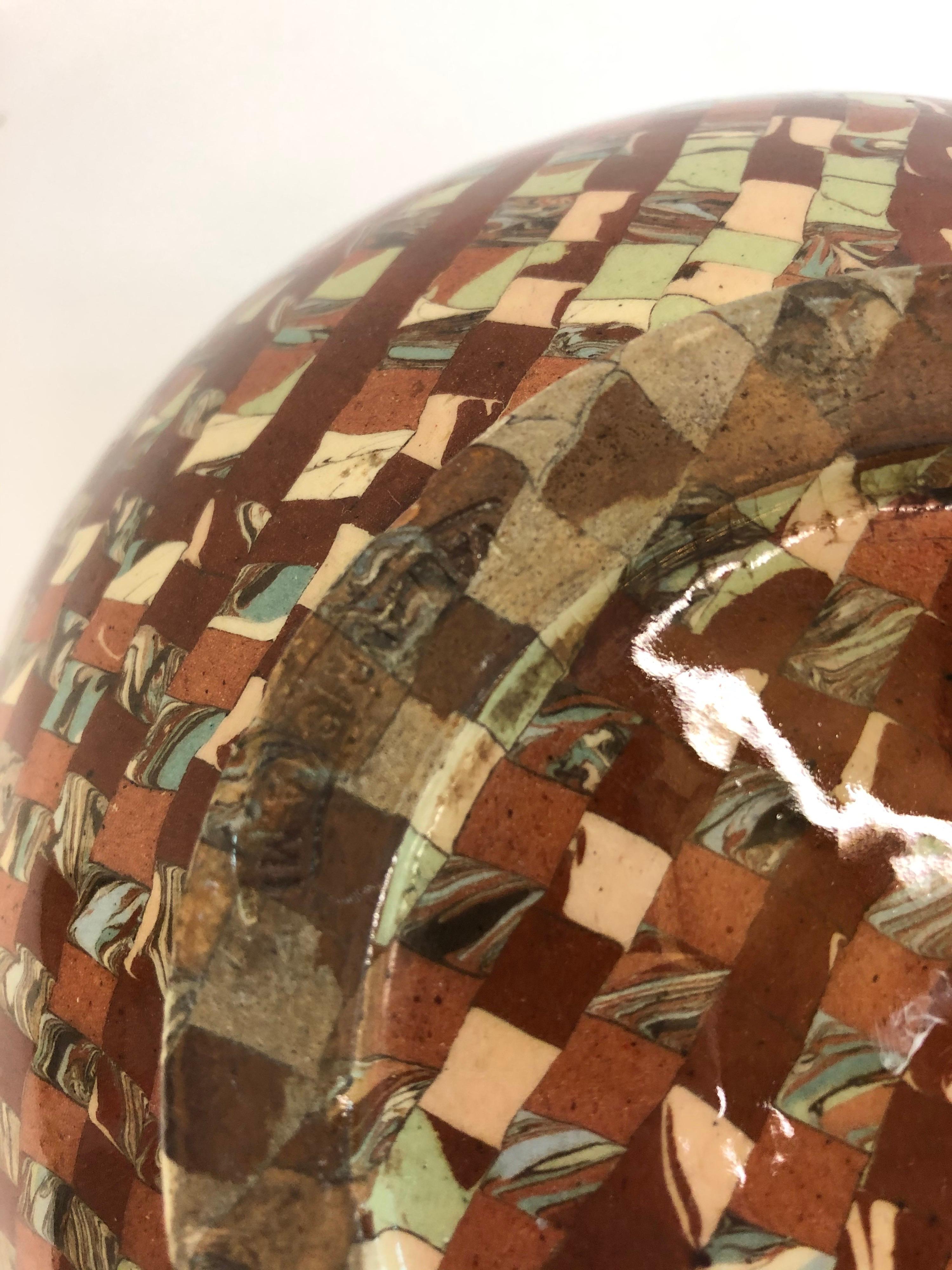 Jean Gerbino Ball Vase Ceramic Mêlée, Vallauris in vendita 2