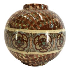 Jean Gerbino Kugelvase aus Keramik Mêlée, Vallauris