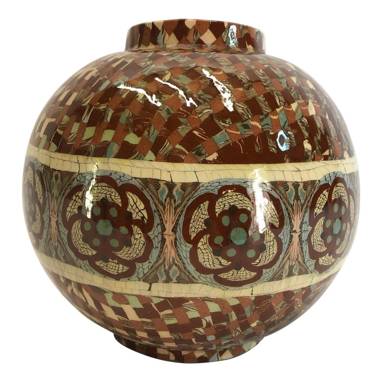 Jean Gerbino Ball Vase Ceramic Mêlée, Vallauris For Sale at 1stDibs