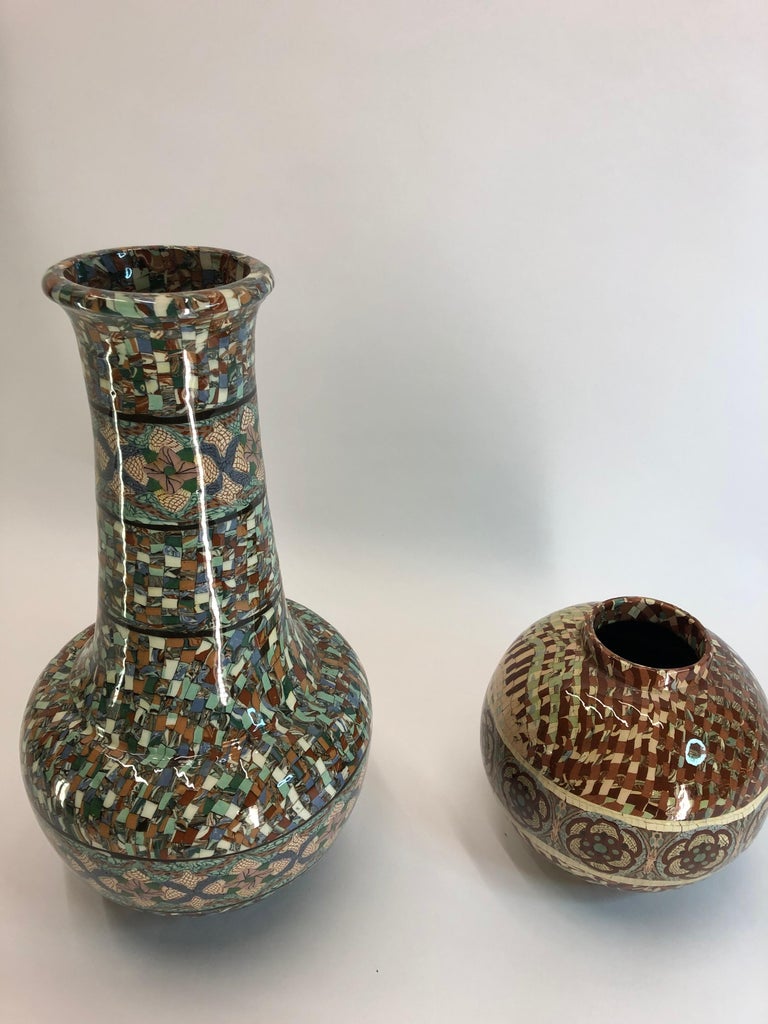 Jean Gerbino Tall Vase Ceramic Mêlée, Vallauris For Sale 4