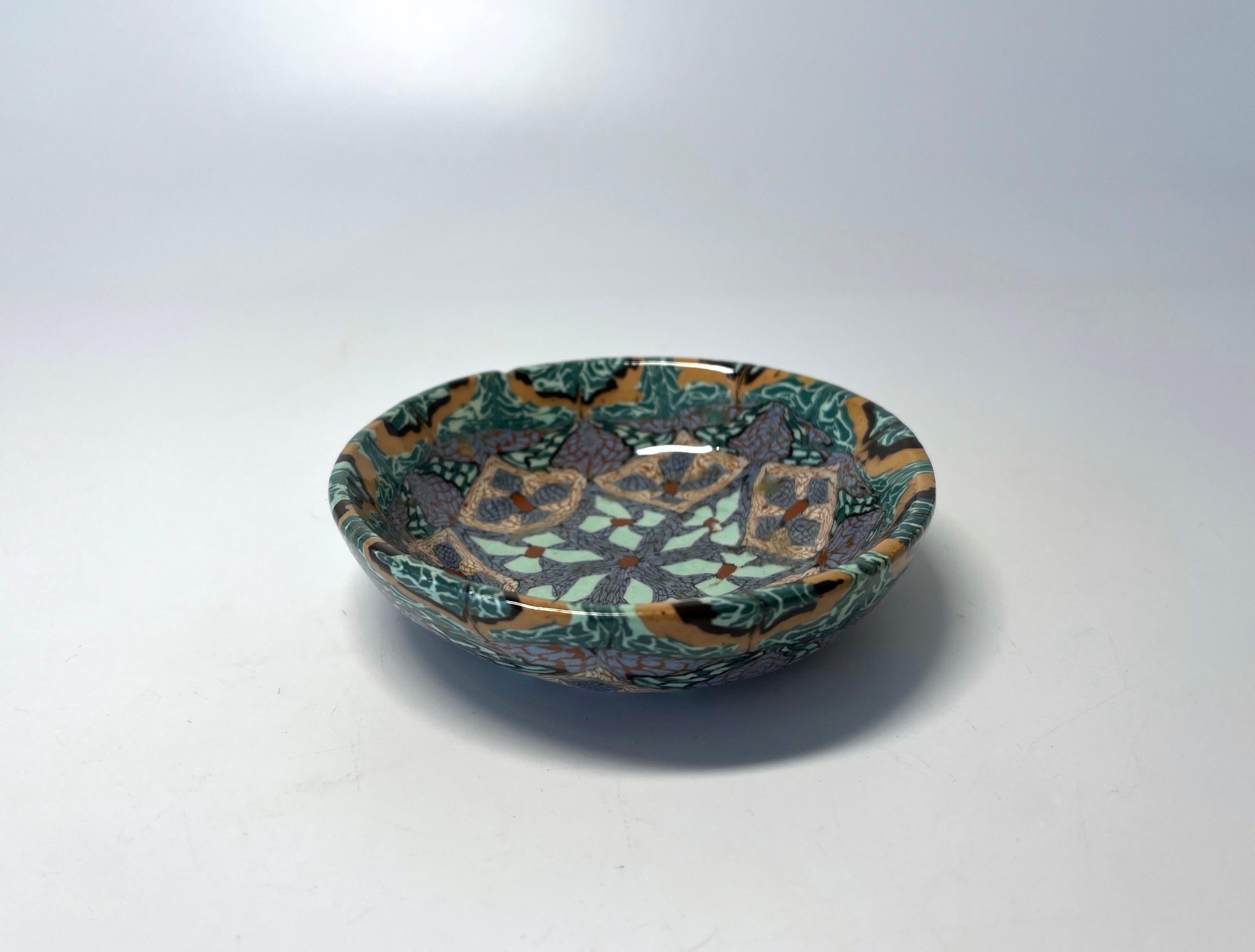 Mid-Century Modern Jean Gerbino For Vallauris, France, Ceramic Glazed Mosaic Pin Dish 1960's