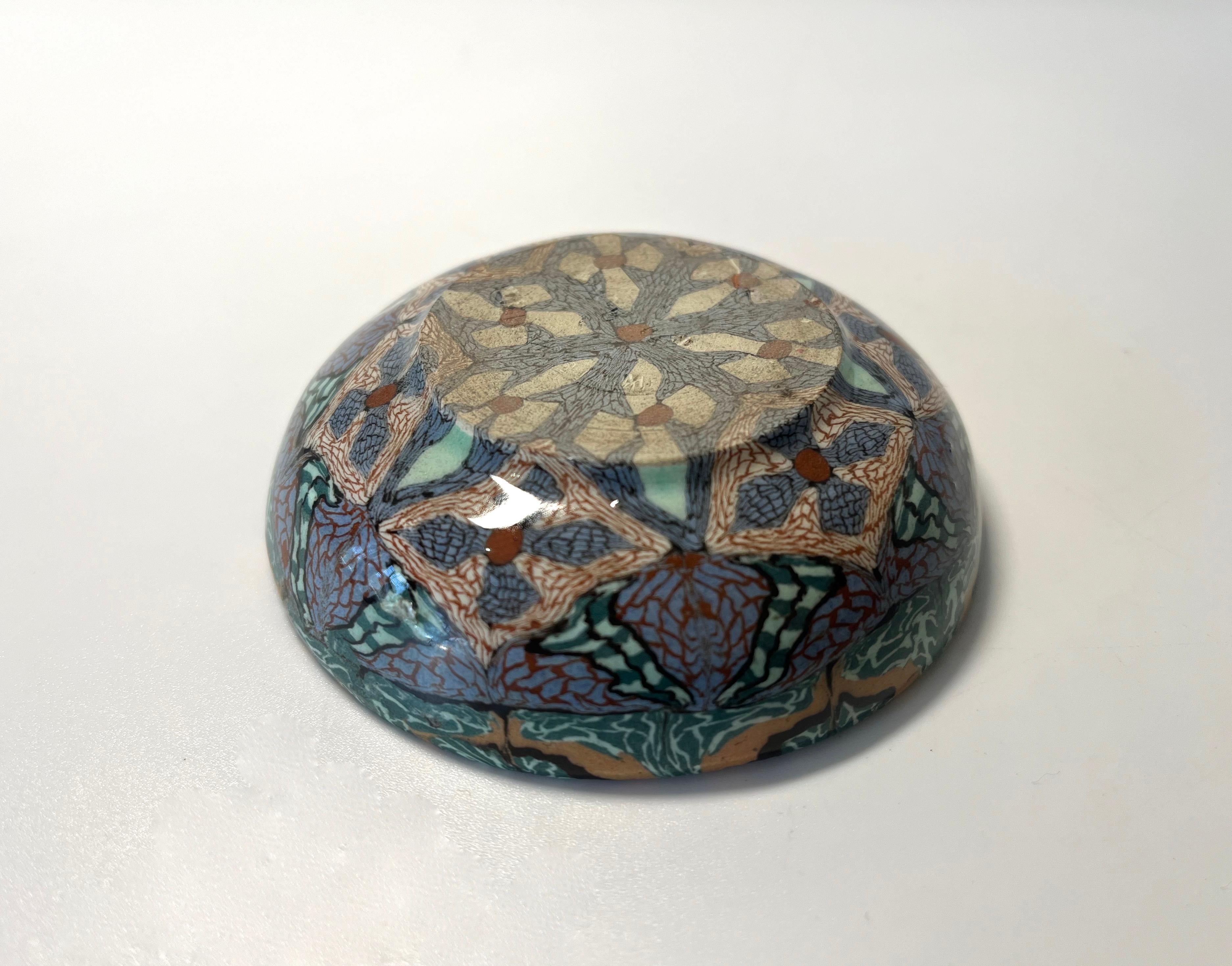 Jean Gerbino For Vallauris, France, Ceramic Glazed Mosaic Pin Dish 1960's 2