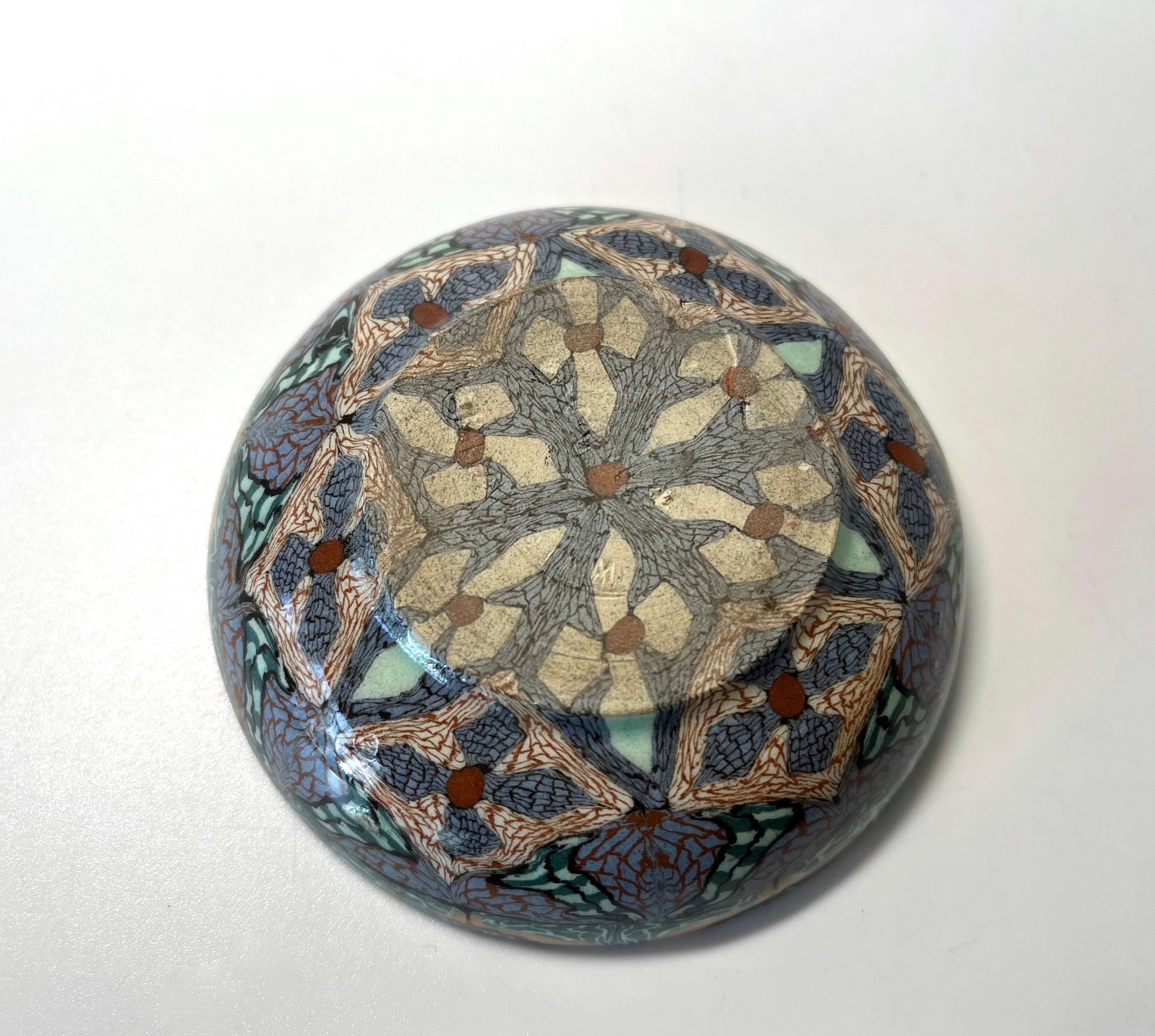 Jean Gerbino For Vallauris, France, Ceramic Glazed Mosaic Pin Dish 1960's 3